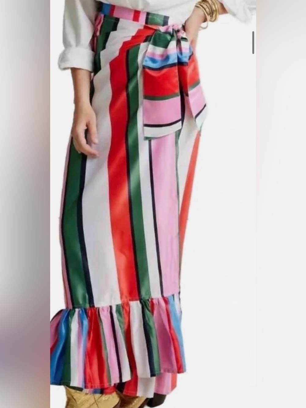 Caryn Lawn Whitney Wrap Skirt In Multi Stripe medium